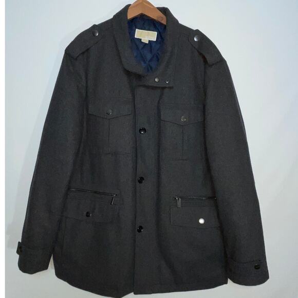 Michael Kors Wool Blend Coat‎ - Men's Size XXL - Quilted Lining - Many Pockets - Picture 1 of 11